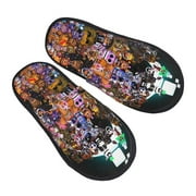 Five Nights At Freddy'S Fnaf Furry Slippers For Men Women Fuzzy House Slippers Winter Anti-Slip Indoor And Outdoor Slip On Shoes Medium